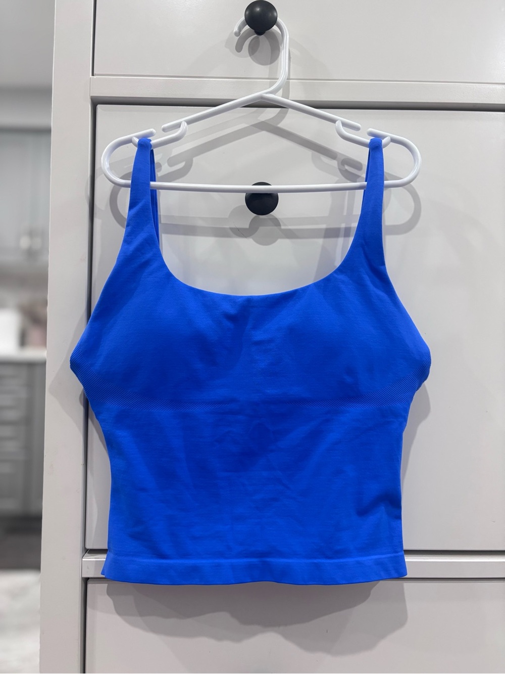 Women’s Blue Tank Crop Top - Sleek Stretch Fit